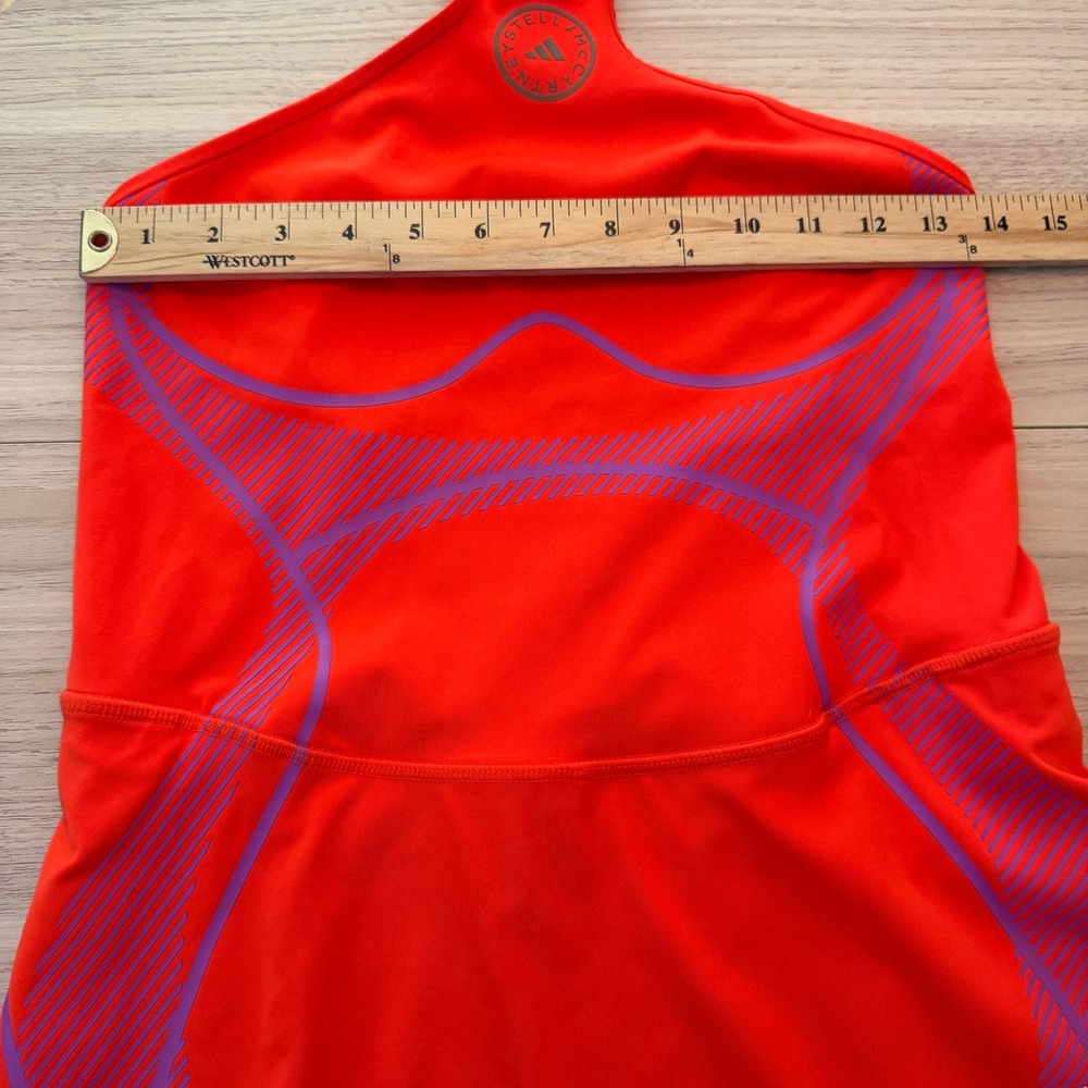 Adidas Stella McCartney Truepace Mini Dress Athletic Medium Orange Vibrant Fun - Picture 6 of 11